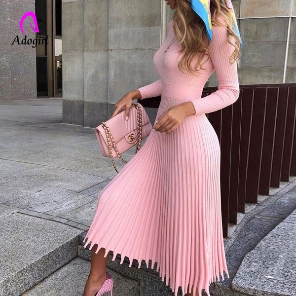 casual dresses nude knit solid color pleated long dress women o neck sleeve elegant bodycon female autumn winter sweater, Black;gray
casual dresses nude knit solid color pleated long dress women o neck sleeve elegant bodycon female autumn winter sweater, Black;gray