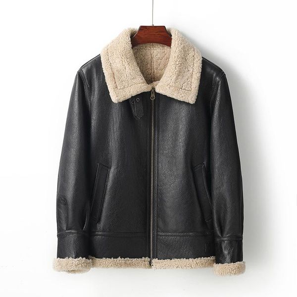 men's leather & faux sheepskin jacket woollen fur coat autumn winter jackets for man warm thick windbreaker windproof big size m-10xl b, Black
men's leather & faux sheepskin jacket woollen fur coat autumn winter jackets for man warm thick windbreaker windproof big size m-10xl b, Black