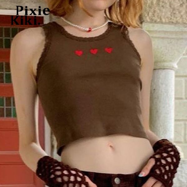 love heart embroidery lace trim brown crop women fairy grunge y2k clothes 2000s aesthetic indie tanks p84-bb12, White
love heart embroidery lace trim brown crop women fairy grunge y2k clothes 2000s aesthetic indie tanks p84-bb12, White