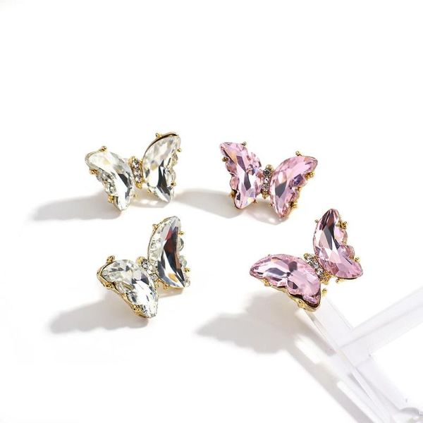 elegant transparent crystal butterfly earrings simple cute small stud korean female lady jewelry gift, Golden;silver
elegant transparent crystal butterfly earrings simple cute small stud korean female lady jewelry gift, Golden;silver
