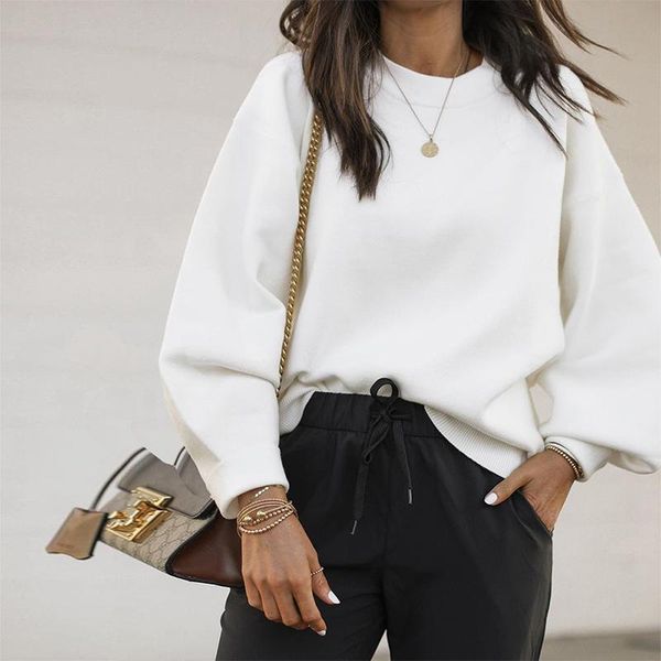 women's hoodies & sweatshirts solid all-match autumn shirt fashion elegant ladies o neck casual loose pullover spring long sleeve women, Black
women's hoodies & sweatshirts solid all-match autumn shirt fashion elegant ladies o neck casual loose pullover spring long sleeve women, Black