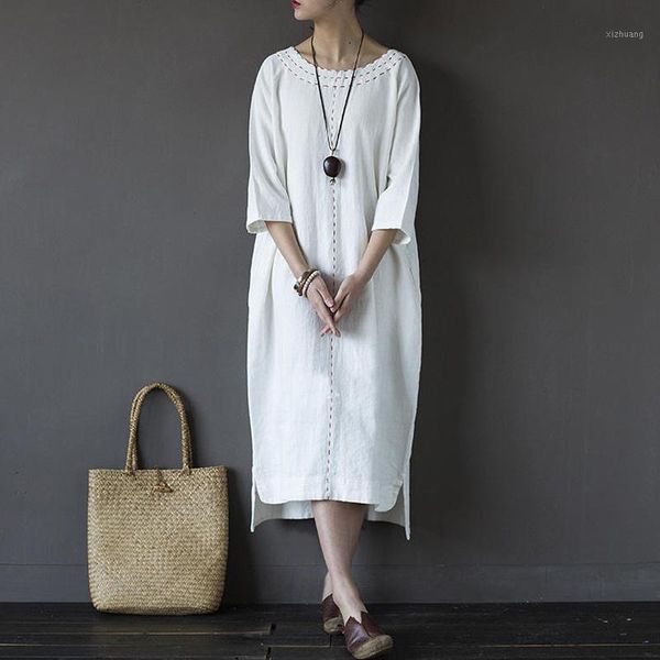 casual dresses scuwlinen 2021 summer dress handmade embroidery three quarter plus size asymmetric ramie one-piece vestido x01729, Black;gray
casual dresses scuwlinen 2021 summer dress handmade embroidery three quarter plus size asymmetric ramie one-piece vestido x01729, Black;gray