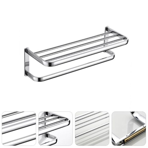 hooks & rails 1pc wall-mounted bathroom storage rack bath towel holder for home (silver)
hooks & rails 1pc wall-mounted bathroom storage rack bath towel holder for home (silver)