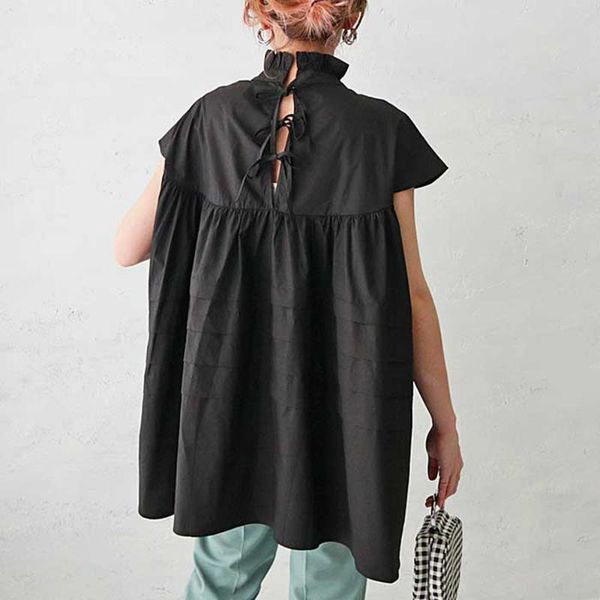 women's blouses & shirts fall 2021 korean ladies blouse stand-up collar bubble sleeve back tie loose pleated casual women black, White
women's blouses & shirts fall 2021 korean ladies blouse stand-up collar bubble sleeve back tie loose pleated casual women black, White