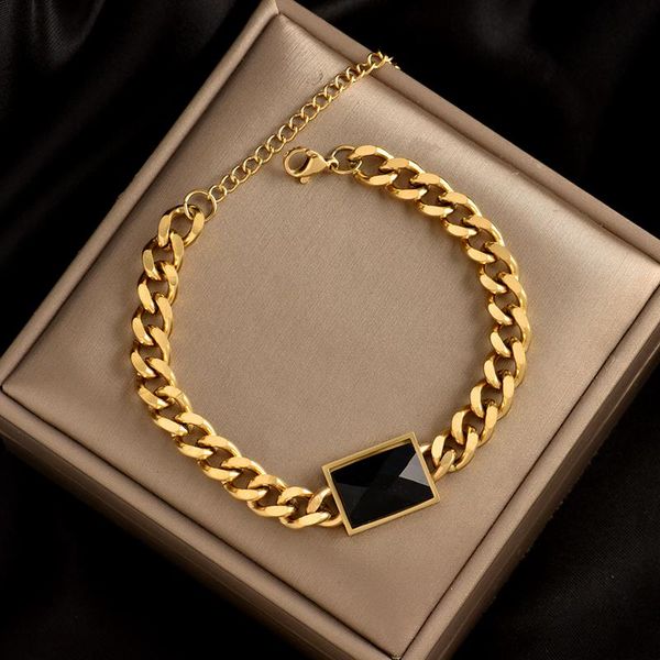 colorfast 316l stainless steel fashion thick chain bracelet square inlaid with black gem pendant trend retro gift for ladies link,
colorfast 316l stainless steel fashion thick chain bracelet square inlaid with black gem pendant trend retro gift for ladies link,