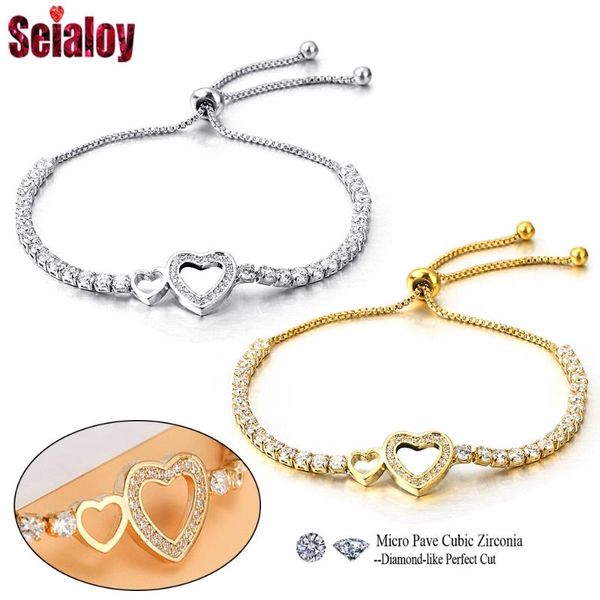 charm bracelets seialoy adjustable length cubic zirconia heart to for women men fine bracelet lovers couples gift, Golden;silver
charm bracelets seialoy adjustable length cubic zirconia heart to for women men fine bracelet lovers couples gift, Golden;silver
