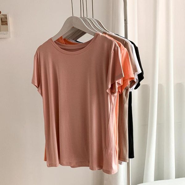 real s 2021 summer modle mask t all match pure color short sleeved round neck t-shirt women's, White
real s 2021 summer modle mask t all match pure color short sleeved round neck t-shirt women's, White