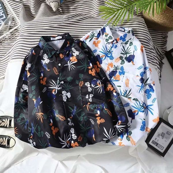 men's casual shirts shirtspring and summer floral men's ruffian handsome loose print lovers long sleeve hawaiian sunscreen shirt f, White;black
men's casual shirts shirtspring and summer floral men's ruffian handsome loose print lovers long sleeve hawaiian sunscreen shirt f, White;black
