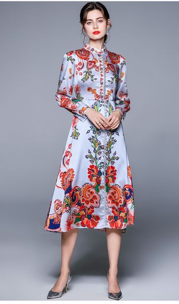 shirt dresses 2021 fashion elegant women's printing dress stand collar long sleeve spring and autumn sliming midi wear, Black;gray
shirt dresses 2021 fashion elegant women's printing dress stand collar long sleeve spring and autumn sliming midi wear, Black;gray