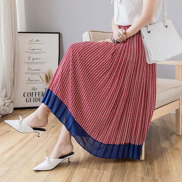 skirts skirts spring wave striped contrast color a-line printed chiffon patchwork pleated mid calf long s 6xpv, Black
skirts skirts spring wave striped contrast color a-line printed chiffon patchwork pleated mid calf long s 6xpv, Black