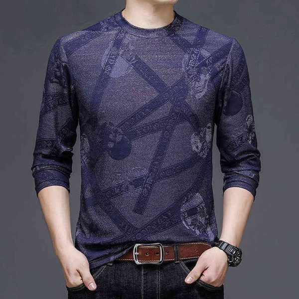 2021 autumn round neck stripe jacquard brand sweater men's long sleeve t-shirt trend korean slim bottomed shirt, White;black
2021 autumn round neck stripe jacquard brand sweater men's long sleeve t-shirt trend korean slim bottomed shirt, White;black