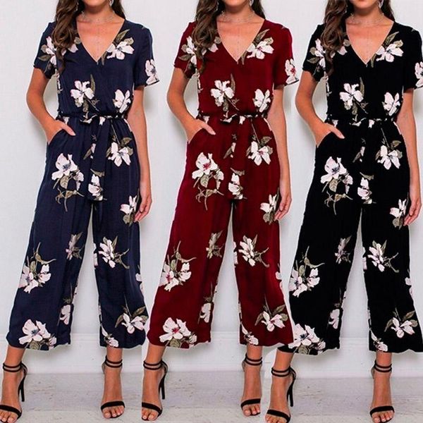 women's jumpsuits & rompers droppshiping women flower printing short sleeve v neck jumpsuit fashion for summer beach party d88, Black;white
women's jumpsuits & rompers droppshiping women flower printing short sleeve v neck jumpsuit fashion for summer beach party d88, Black;white
