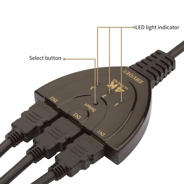 cable 4k mini -compatible 3x1 switcher 1080p 3 in 1 out splitter port for dvd hdtv xbox tv thunderbolt audio cables & connectors
cable 4k mini -compatible 3x1 switcher 1080p 3 in 1 out splitter port for dvd hdtv xbox tv thunderbolt audio cables & connectors
