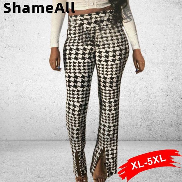 women street houndstooth pattern split hem flare pants spring high waist vintage retro tweed skinny bell-bottoms plaid trousers women's, Black;white
women street houndstooth pattern split hem flare pants spring high waist vintage retro tweed skinny bell-bottoms plaid trousers women's, Black;white