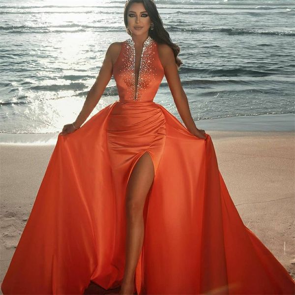 crystal evening dresses with detachable train glitter beads ruched satin mermaid prom dress deep v neck customize robe de mariee p225o, Black;red
crystal evening dresses with detachable train glitter beads ruched satin mermaid prom dress deep v neck customize robe de mariee p225o, Black;red