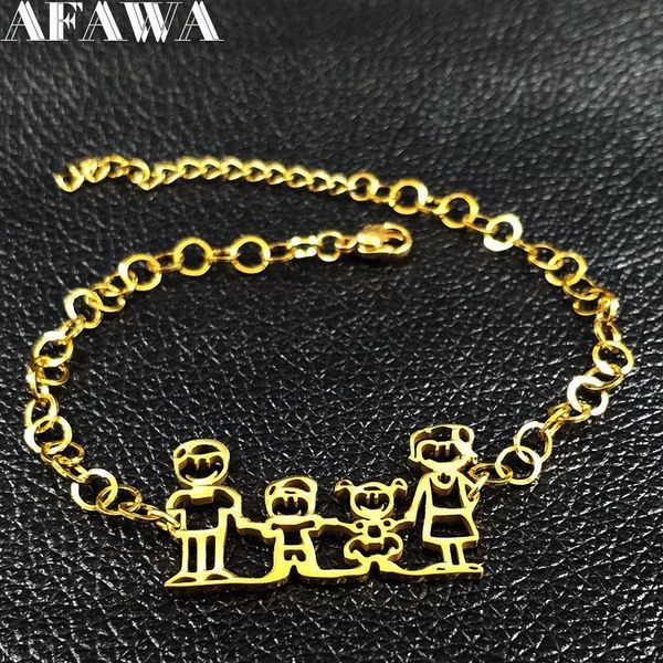 link, chain family stainless steel bracelets & bangles women gold color dad mum son daughter jewelry christmas gift pulsera b1788, Black
link, chain family stainless steel bracelets & bangles women gold color dad mum son daughter jewelry christmas gift pulsera b1788, Black