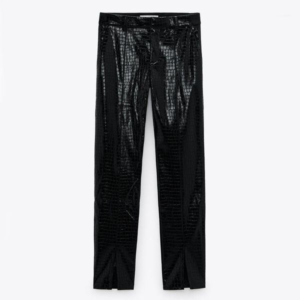 casual black faux leather pants women fashion straight trousers elegant slim pu pencil female ladies ia1, Black;white
casual black faux leather pants women fashion straight trousers elegant slim pu pencil female ladies ia1, Black;white