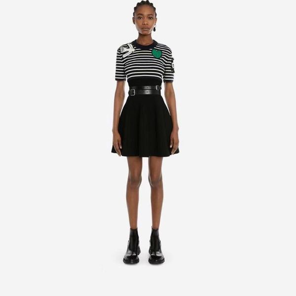 party dresses 2021 explosions women's retro striped stitching short sleeve large swing dress, White;black
party dresses 2021 explosions women's retro striped stitching short sleeve large swing dress, White;black