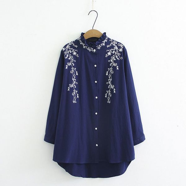 women's blouses & shirts spring floral embroidery shirt blouse mujer blusa casual loose long plus size cotton femme 4f9i, White
women's blouses & shirts spring floral embroidery shirt blouse mujer blusa casual loose long plus size cotton femme 4f9i, White