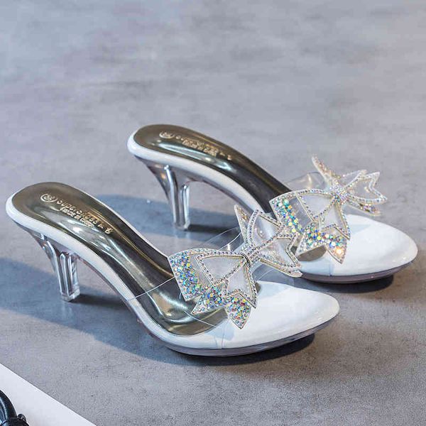 sandals pvc female slipper shoes butterfly-knot women transparent high heels 6.5cm summer peep toe crystal qm67, Black
sandals pvc female slipper shoes butterfly-knot women transparent high heels 6.5cm summer peep toe crystal qm67, Black