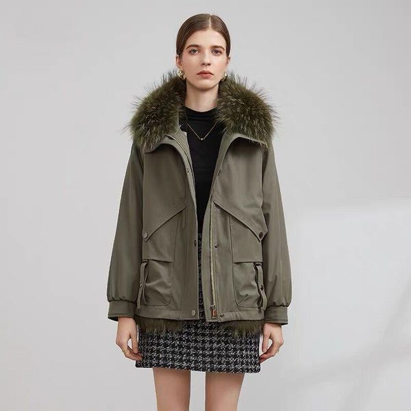 women's fur & faux natural women coat long 2021 winter fashion real parka jacket raccoon windbreaker h108, Black
women's fur & faux natural women coat long 2021 winter fashion real parka jacket raccoon windbreaker h108, Black