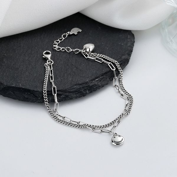 chaosheng s925 sterling silver double layer overlay personalized splicing smiling face love accessories bracelet, minority design sense hand, Golden;silver
chaosheng s925 sterling silver double layer overlay personalized splicing smiling face love accessories bracelet, minority design sense hand, Golden;silver