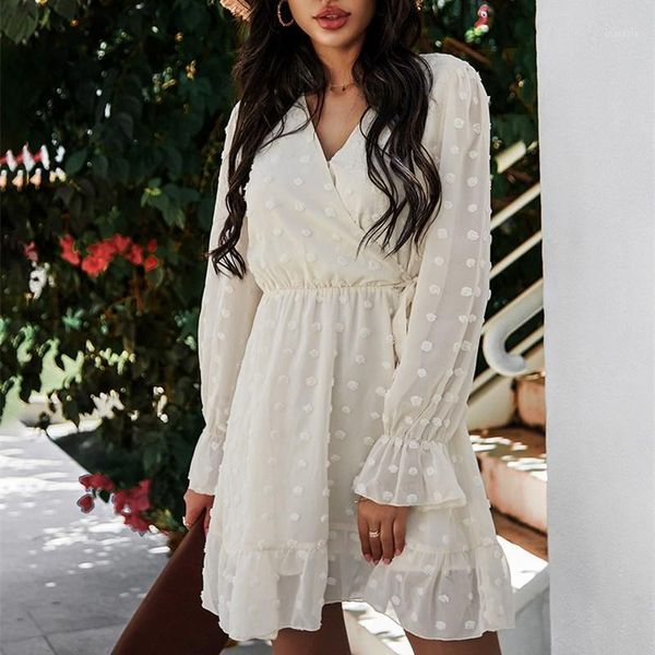 spring elegant white ruffles women dress v-neck sashes female ladies casual full sleeve mini party vestidos dresses, Black;gray
spring elegant white ruffles women dress v-neck sashes female ladies casual full sleeve mini party vestidos dresses, Black;gray