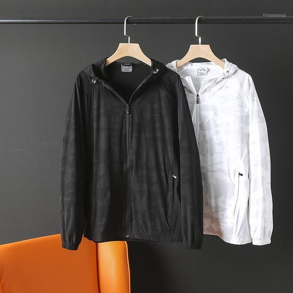 breathable sunscreen dark texture men's casual hooded jacket for spring and summer jackets, Black;brown
breathable sunscreen dark texture men's casual hooded jacket for spring and summer jackets, Black;brown