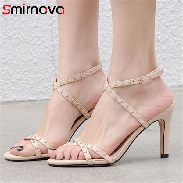 smirnova 2021 arrival women sandals genuine leather shoes rivet buckle thin high heels ladies party, Black
smirnova 2021 arrival women sandals genuine leather shoes rivet buckle thin high heels ladies party, Black