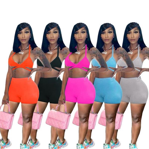 women's tracksuits european and american fashion casual low-cut camisole sports shorts two-piece suit, Gray
women's tracksuits european and american fashion casual low-cut camisole sports shorts two-piece suit, Gray
