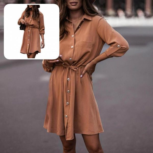 casual dresses women simple single-breasted drawstring mini dress comfy autumn lace-up for dating, Black;gray
casual dresses women simple single-breasted drawstring mini dress comfy autumn lace-up for dating, Black;gray