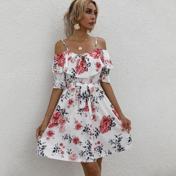 casual dresses summer spaghetti strap floral print mini dress woman 2021 slash neck lace-up ruffles fashion party, Black;gray
casual dresses summer spaghetti strap floral print mini dress woman 2021 slash neck lace-up ruffles fashion party, Black;gray