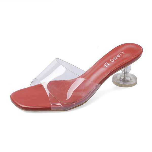 women's transparent sandals 2021 summer fashion word with crystal thick heel outer slippers, Black
women's transparent sandals 2021 summer fashion word with crystal thick heel outer slippers, Black