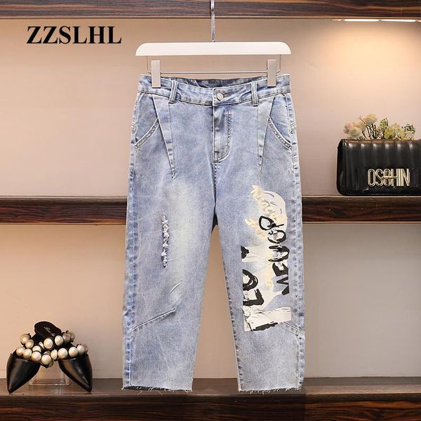 women's jeans 2021 summer ripped hole for women loose fashion print calf-length pants denim trousers plus size clothing, Blue
women's jeans 2021 summer ripped hole for women loose fashion print calf-length pants denim trousers plus size clothing, Blue