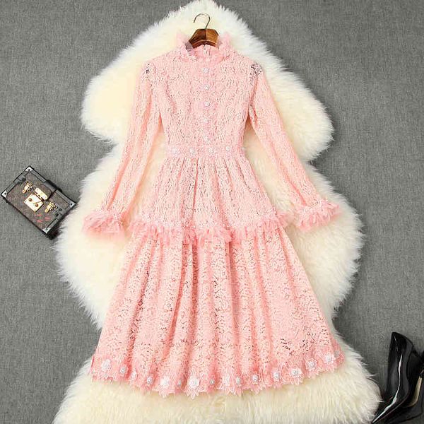 casual dresses spring for european and american women's wear long sleeve collar lace stitching bead fashionable pink dress yupt, Black;gray
casual dresses spring for european and american women's wear long sleeve collar lace stitching bead fashionable pink dress yupt, Black;gray