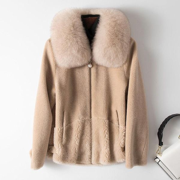 women's fur & faux 2021 middle age women winter real granule wool coat natural collar streetwear thick warm outerwear casual overcoats, Black
women's fur & faux 2021 middle age women winter real granule wool coat natural collar streetwear thick warm outerwear casual overcoats, Black