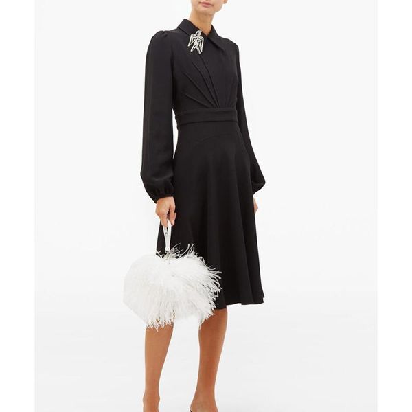casual dresses women runway dress 2021 turn-down collar long sleeve embroidery elegant np0988a, Black;gray
casual dresses women runway dress 2021 turn-down collar long sleeve embroidery elegant np0988a, Black;gray