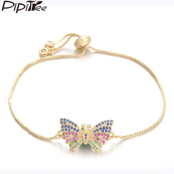 charm bracelets pipitree beautiful multi cz zircon butterfly femme copper slider chain wedding bracelet bangle jewelry for women, Golden;silver
charm bracelets pipitree beautiful multi cz zircon butterfly femme copper slider chain wedding bracelet bangle jewelry for women, Golden;silver