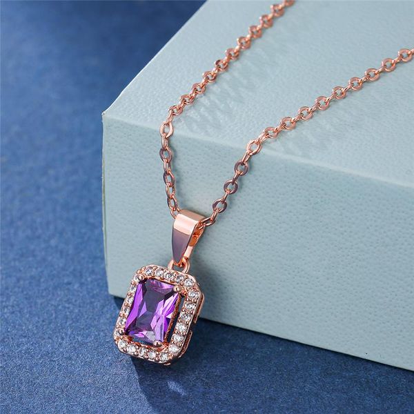 pendant necklaces purple red blue green zircon wedding necklace geometric crystal rectangle pendants for women rose gold chain, Silver
pendant necklaces purple red blue green zircon wedding necklace geometric crystal rectangle pendants for women rose gold chain, Silver