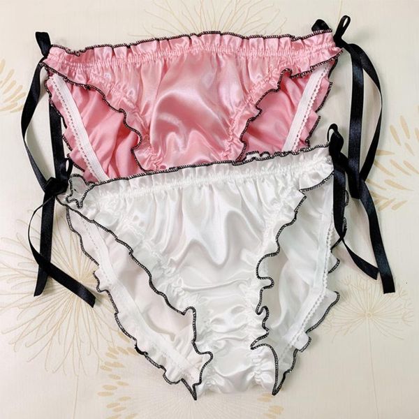 Women's Panties Luxury Silk Women Underwear Sexy Low Rise Ruffles Lace-up Ladies Underpants Briefs Female Lingerie 6SNV, Black;pink
Women's Panties Luxury Silk Women Underwear Sexy Low Rise Ruffles Lace-up Ladies Underpants Briefs Female Lingerie 6SNV, Black;pink