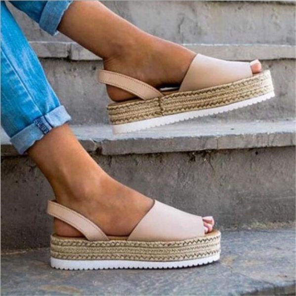 peep toe wedges med gladiator sandals women back strap rome slip-on plus size solid casual bohemian shoes, Black
peep toe wedges med gladiator sandals women back strap rome slip-on plus size solid casual bohemian shoes, Black