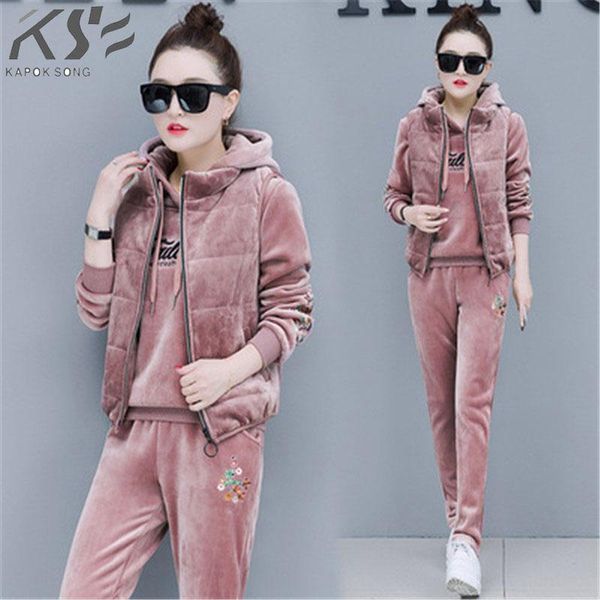women's two piece pants 2021 jinsirongweiyi suit winter thickened fashion sports leisure three-piece, White
women's two piece pants 2021 jinsirongweiyi suit winter thickened fashion sports leisure three-piece, White