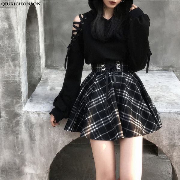 skirt qiukichonson gothic women lolita 2021 spring autumn winter high waisted lace-up short plaid wool skirts mini tutu femme, Black
skirt qiukichonson gothic women lolita 2021 spring autumn winter high waisted lace-up short plaid wool skirts mini tutu femme, Black