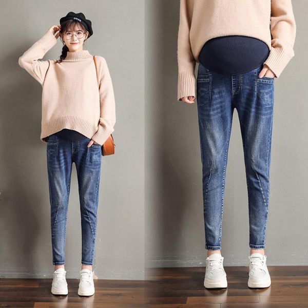 maternity bottoms autumn and winter pregnant women old pants jeans fashion loose casual feet panties stomach lift, White
maternity bottoms autumn and winter pregnant women old pants jeans fashion loose casual feet panties stomach lift, White