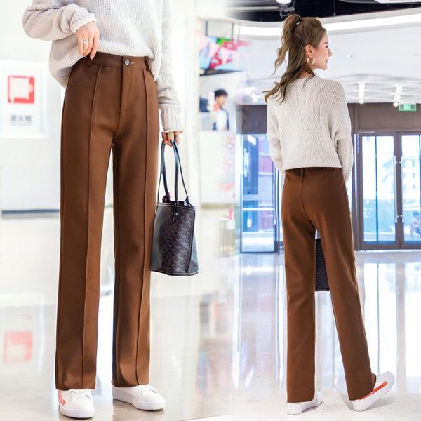women wool wide leg pant fashion thick warm elastic waist woolen casual trouser pantalon office lady 2021 autumn winter women's pants &, Black;white
women wool wide leg pant fashion thick warm elastic waist woolen casual trouser pantalon office lady 2021 autumn winter women's pants &, Black;white