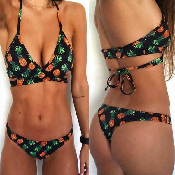 summer women pineapple print bikini sets two piece swimsuits beach lady suit, White;black
summer women pineapple print bikini sets two piece swimsuits beach lady suit, White;black