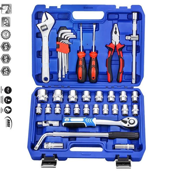 professional hand tool sets 40piece 1/2 inch drive mechanics set deep socket set,extension bars 72tooth ratchet wrench,car automotive kit
professional hand tool sets 40piece 1/2 inch drive mechanics set deep socket set,extension bars 72tooth ratchet wrench,car automotive kit