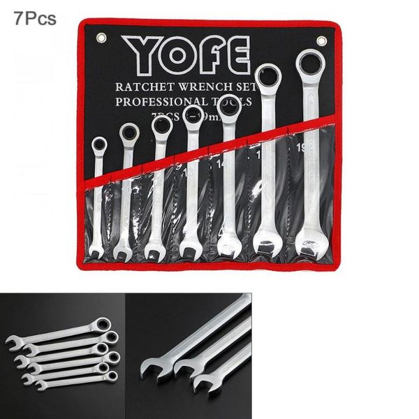 7pcs/set fixed head ratchet wrench set 8mm-19mm crv spanner combination hardware tools with cloth bag hand
7pcs/set fixed head ratchet wrench set 8mm-19mm crv spanner combination hardware tools with cloth bag hand