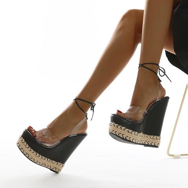 sandals black platform handmade straw rope weaving bottom wedges shoes for women fashion pvc transparent open toe lace up heels
sandals black platform handmade straw rope weaving bottom wedges shoes for women fashion pvc transparent open toe lace up heels