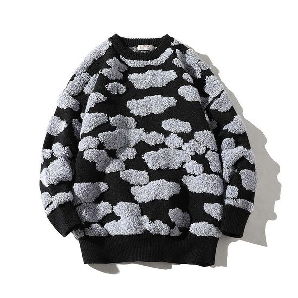 men's sweaters 2021 men autumn original 3d cloud pattern loose casual couple sweater mens pullover round neck thick cotton knitted, White;black
men's sweaters 2021 men autumn original 3d cloud pattern loose casual couple sweater mens pullover round neck thick cotton knitted, White;black